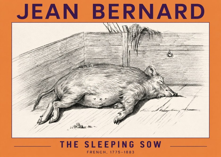 Jean Bernard The Sleeping Sow No2 - Affiche
