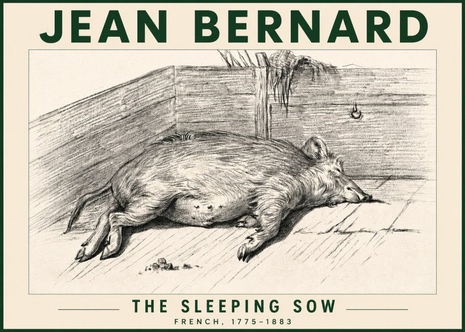 Jean Bernard The Sleeping Sow No4 - Affiche