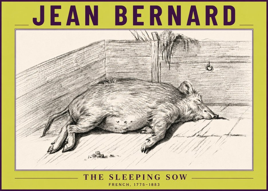 Jean Bernard The Sleeping Sow No6 - Affiche