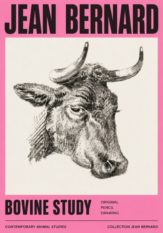 Jean Bernard Bovine Study I No3 - Affiche