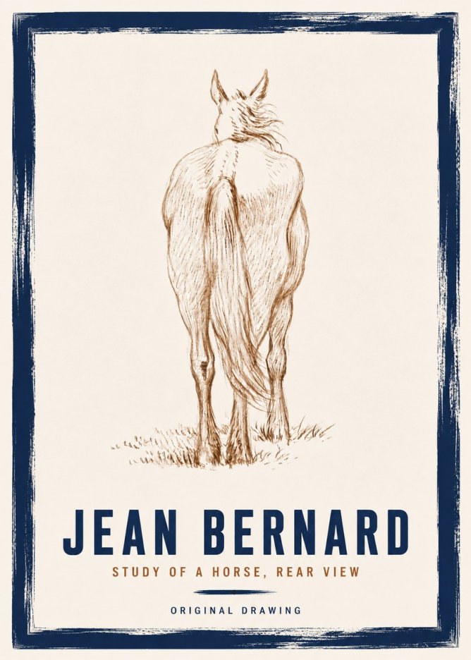 Jean Bernard Study of a Horse, Rear View No6 - Affiche