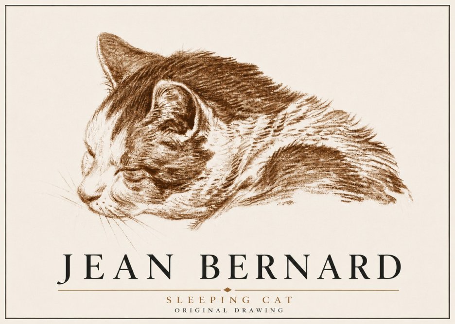 Jean Bernard Sleeping Cat II No6 - Affiche