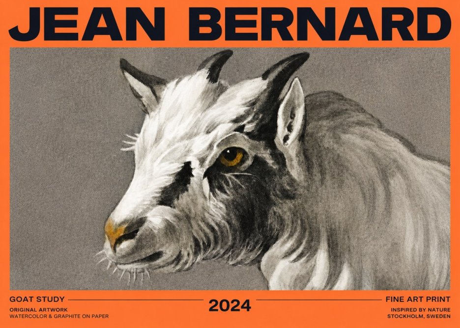Jean Bernard Goat Study No2 - Affiche
