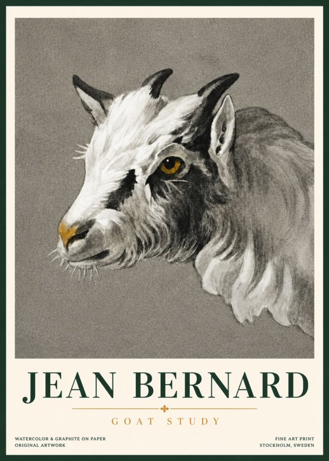 Jean Bernard Goat Study No3 - Affiche