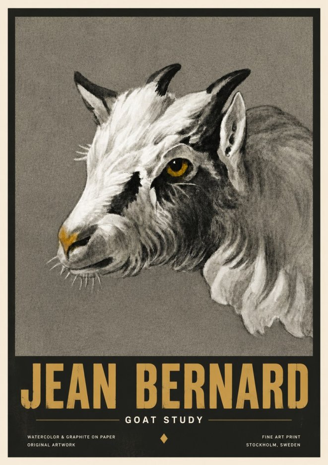 Jean Bernard Goat Study No5 - Affiche