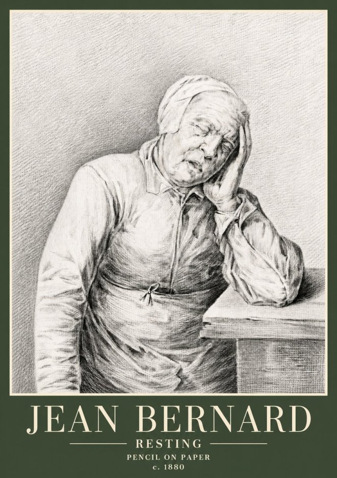 Jean Bernard Resting No3 - Affiche