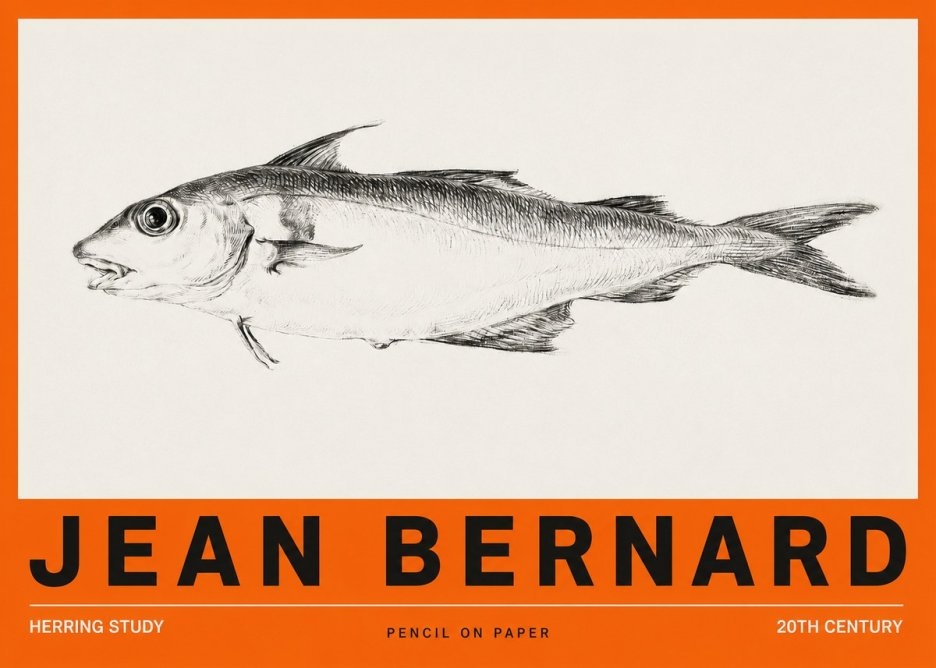 Jean Bernard Herring Study No2 - Affiche