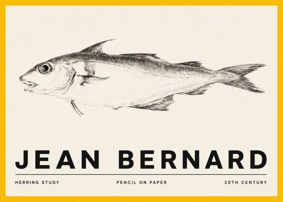 Jean Bernard Herring Study No5 - Affiche