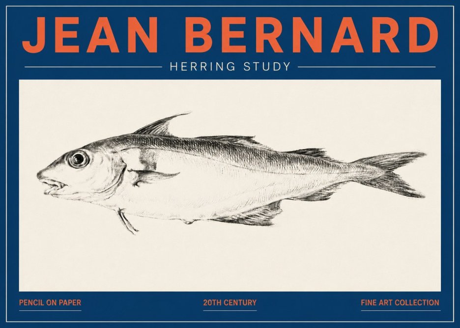 Jean Bernard Herring Study No6 - Affiche