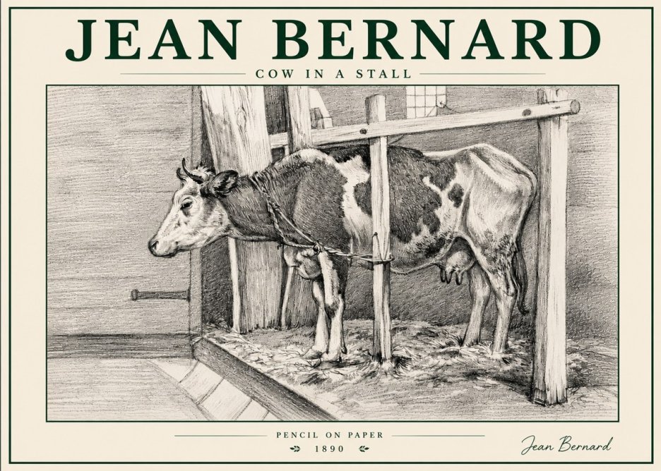 Jean Bernard Cow in a Stall No6 - Affiche