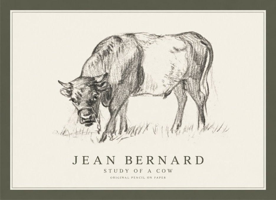 Jean Bernard Study of a Cow II No1 - Affiche