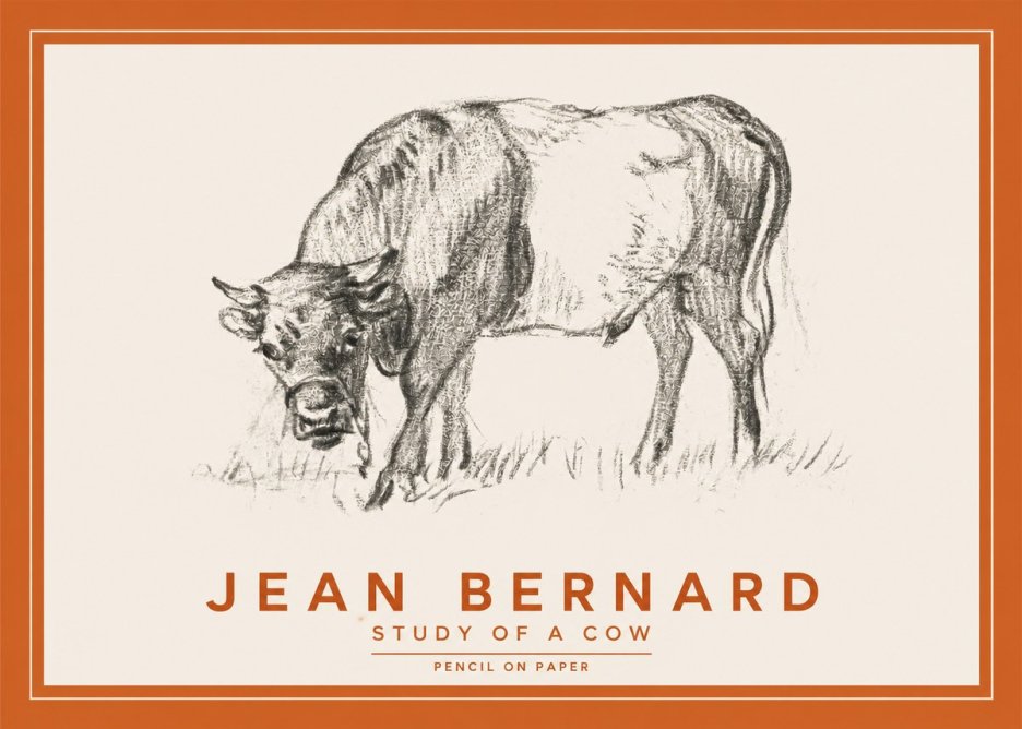 Jean Bernard Study of a Cow II No2 - Affiche
