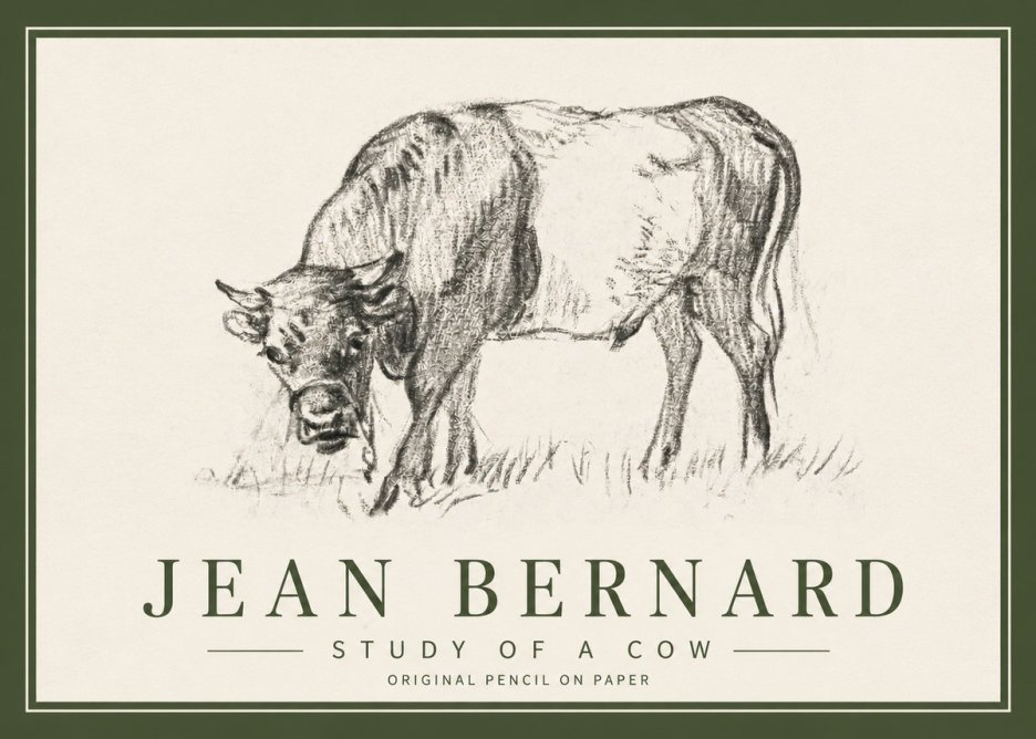 Jean Bernard Study of a Cow II No3 - Affiche