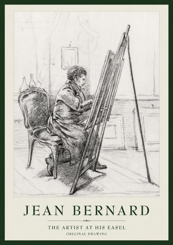 Jean Bernard The Artist at His Easel No1 - Affiche