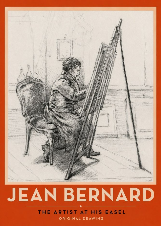 Jean Bernard The Artist at His Easel No2 - Affiche