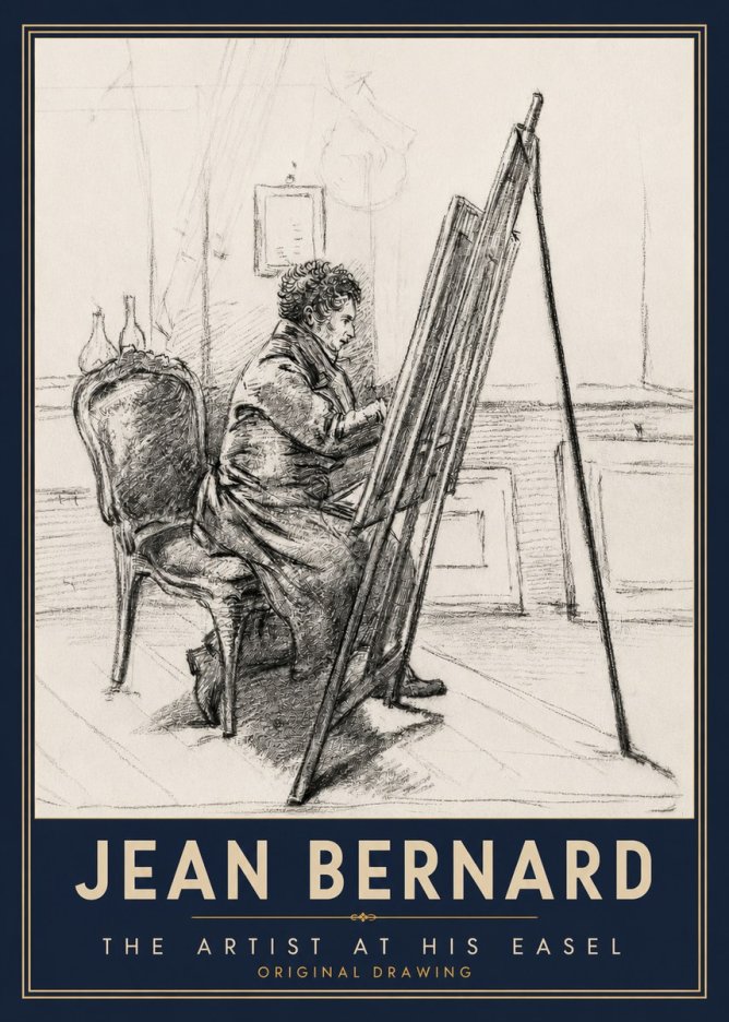 Jean Bernard The Artist at His Easel No3 - Affiche