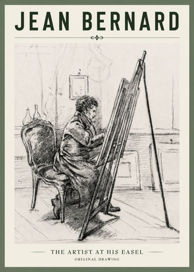 Jean Bernard The Artist at His Easel No4 - Affiche
