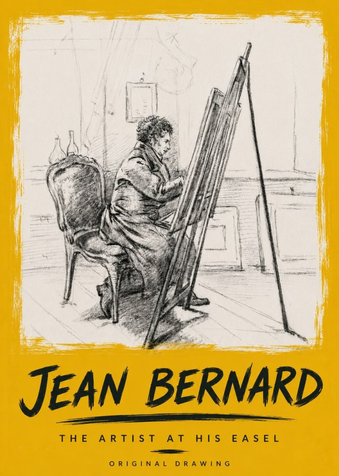 Jean Bernard The Artist at His Easel No6 - Affiche