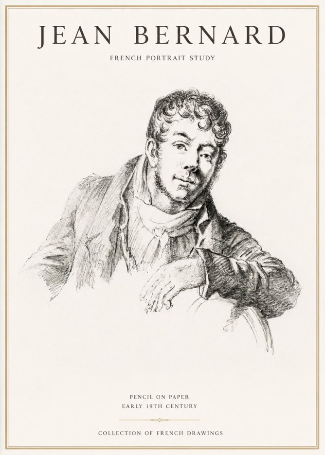 Jean Bernard French Portrait Study No1 - Affiche