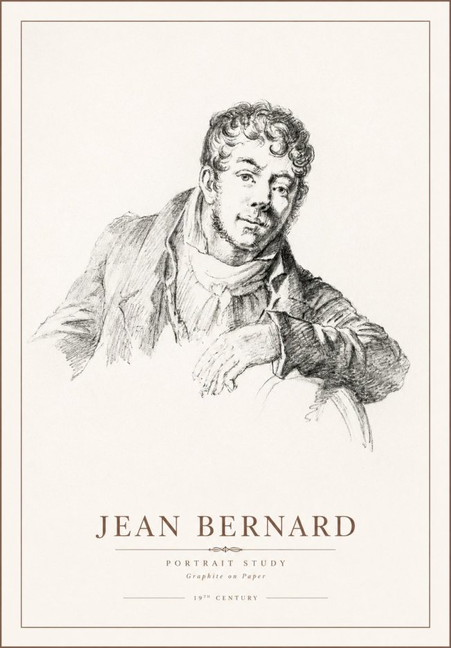 Jean Bernard French Portrait Study No2 - Affiche