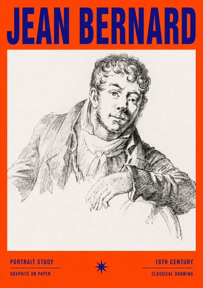 Jean Bernard French Portrait Study No3 - Affiche
