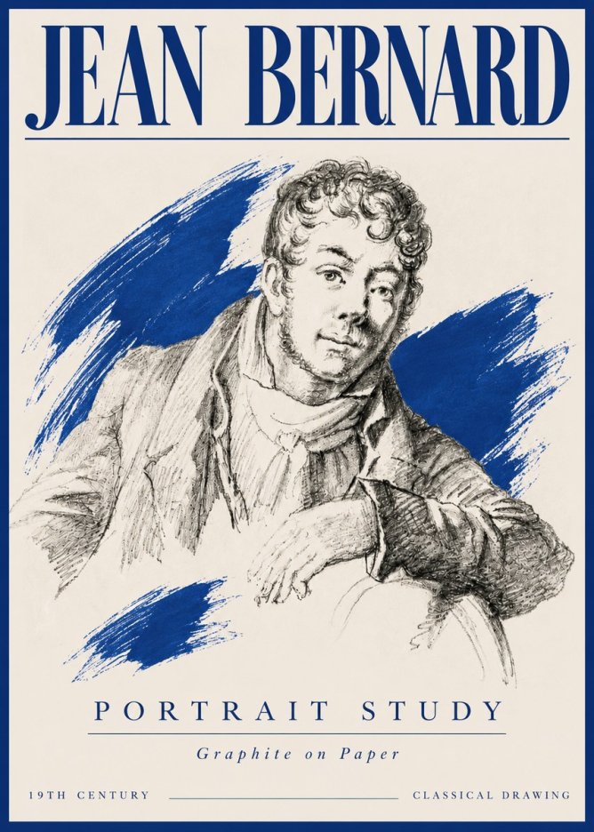 Jean Bernard French Portrait Study No5 - Affiche