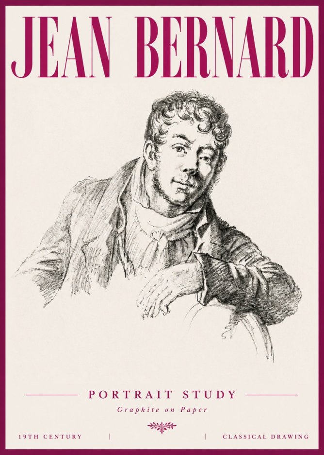 Jean Bernard French Portrait Study No6 - Affiche