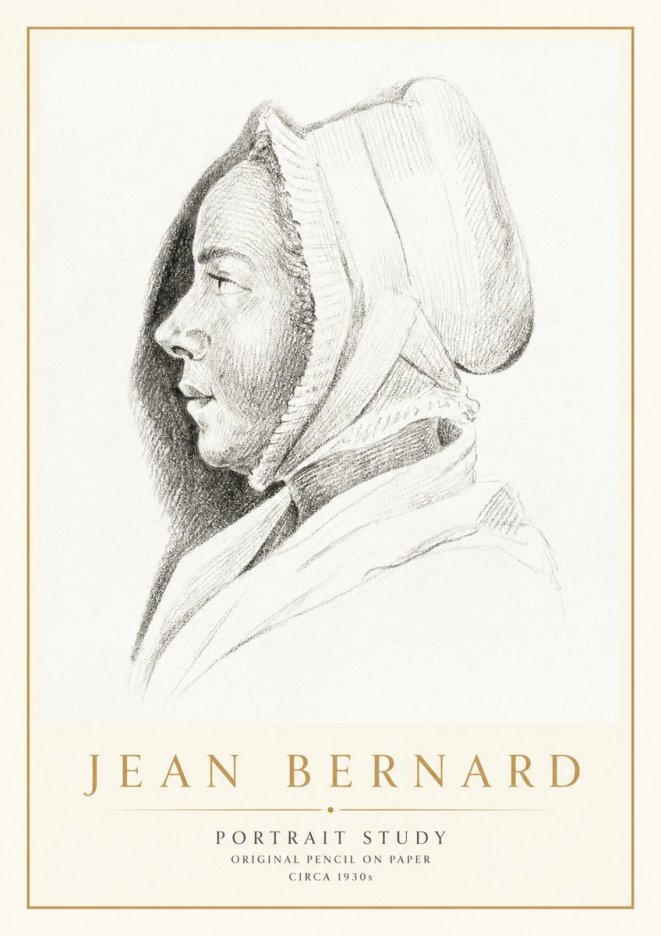 Jean Bernard Portrait Study VI No1 - Affiche
