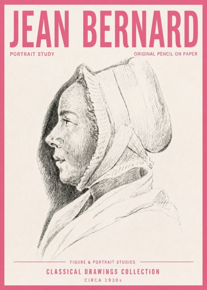 Jean Bernard Portrait Study VI No4 - Affiche