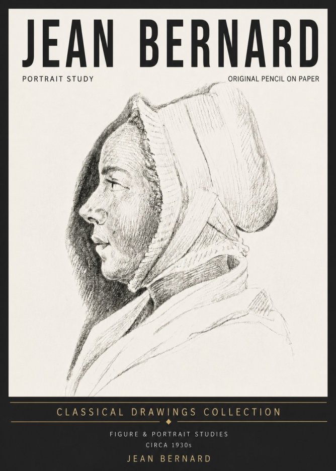 Jean Bernard Portrait Study VI No5 - Affiche