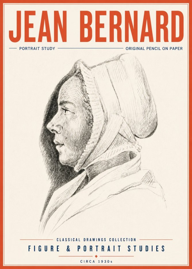 Jean Bernard Portrait Study VI No6 - Affiche