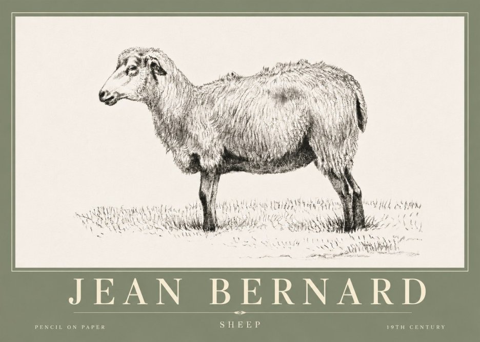 Jean Bernard Sheep No6 - Affiche