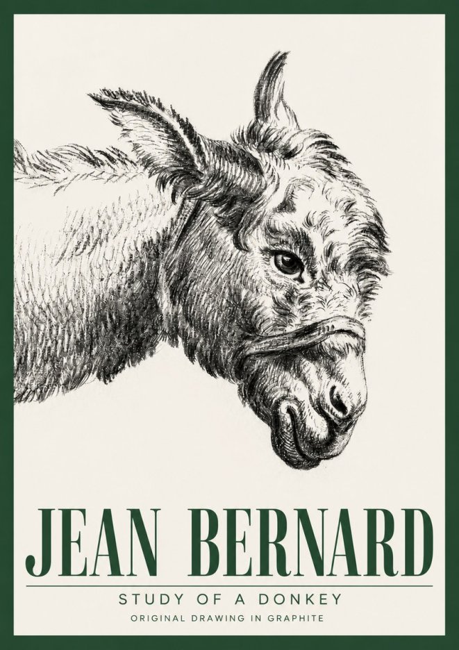 Jean Bernard Study of a Donkey I No3 - Affiche