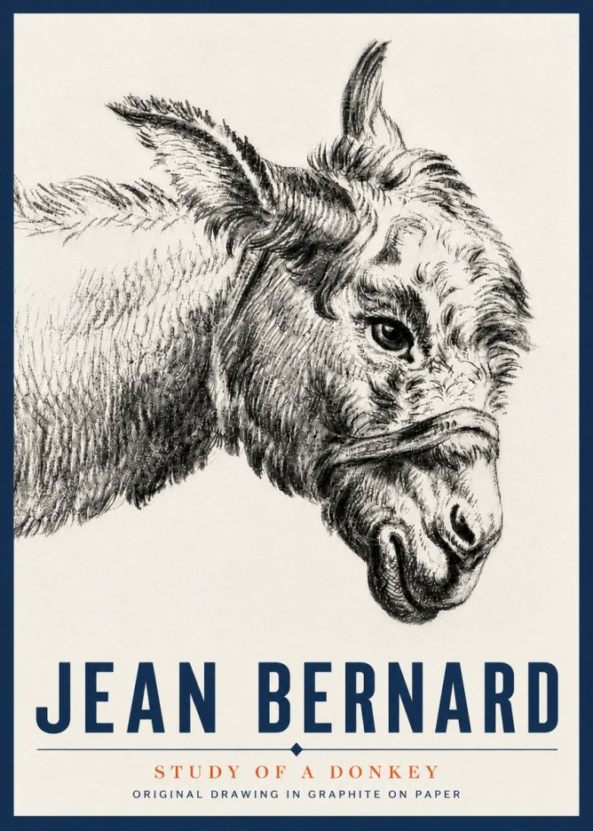 Jean Bernard Study of a Donkey I No5 - Affiche