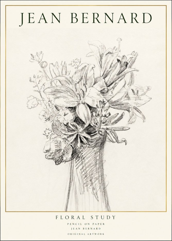 Jean Bernard Bouquet of Lilies No2 - Affiche
