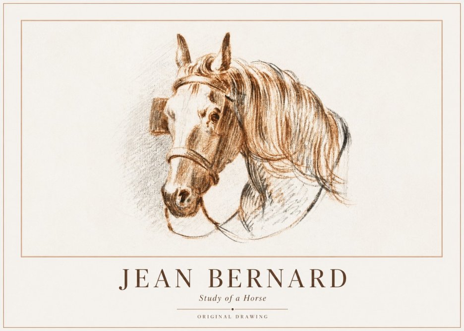 Jean Bernard Study of a Horse V No1 - Affiche