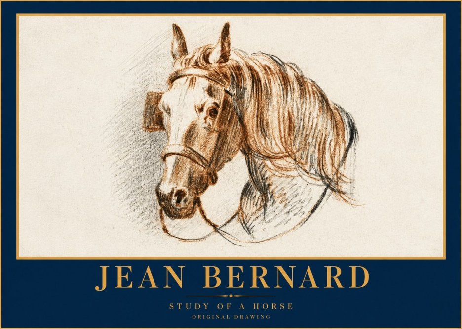 Jean Bernard Study of a Horse V No2 - Affiche