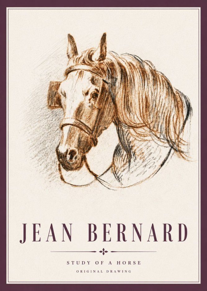 Jean Bernard Study of a Horse V No5 - Affiche