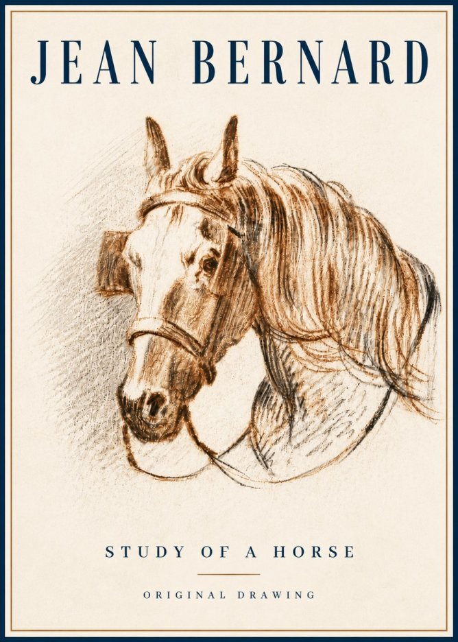 Jean Bernard Study of a Horse V No6 - Affiche
