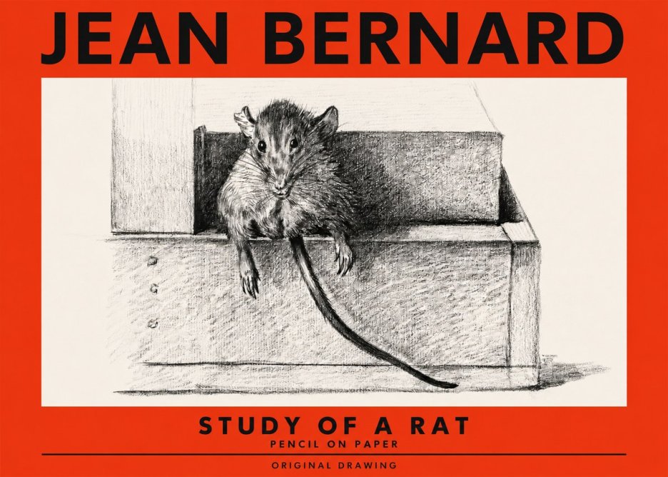 Jean Bernard Study of a Rat I No2 - Affiche