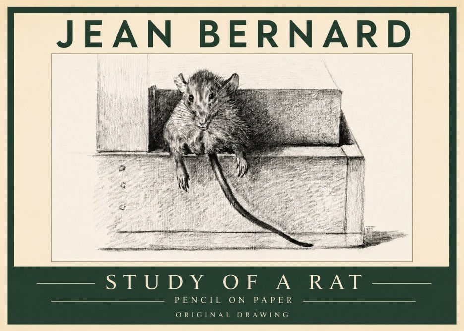 Jean Bernard Study of a Rat I No3 - Affiche