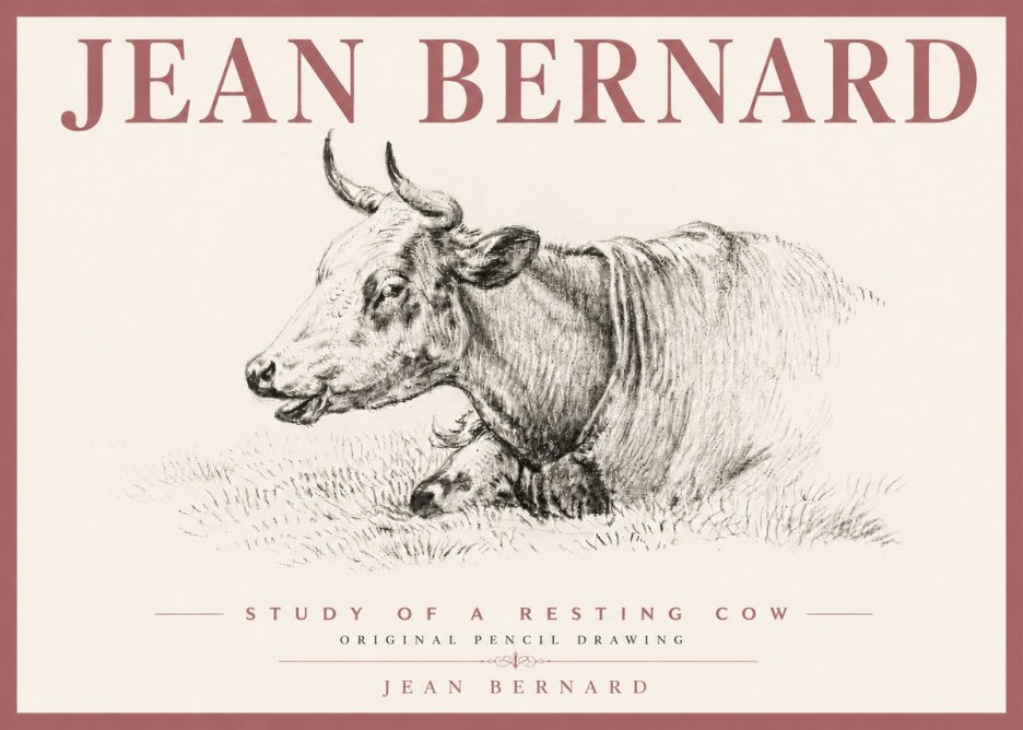 Jean Bernard Study of a Resting Cow IV No6 - Affiche