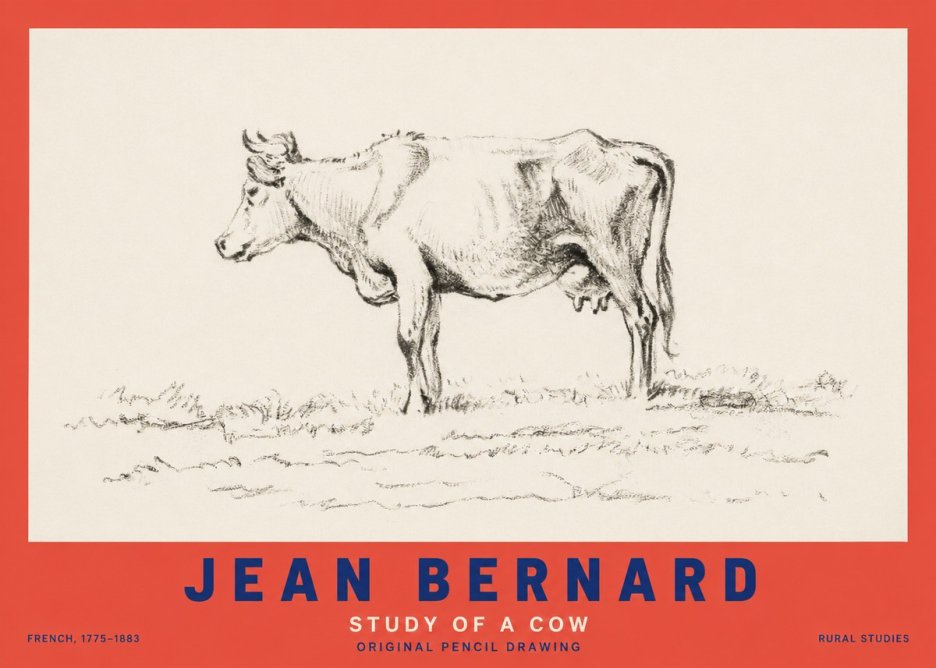 Jean Bernard Study of a Cow III No2 - Affiche
