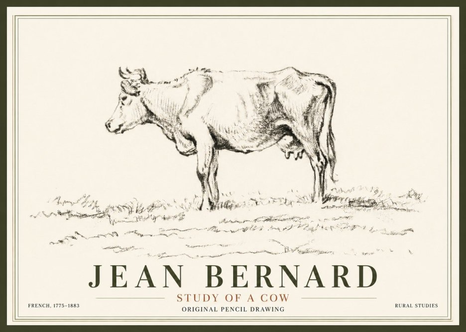Jean Bernard Study of a Cow III No5 - Affiche