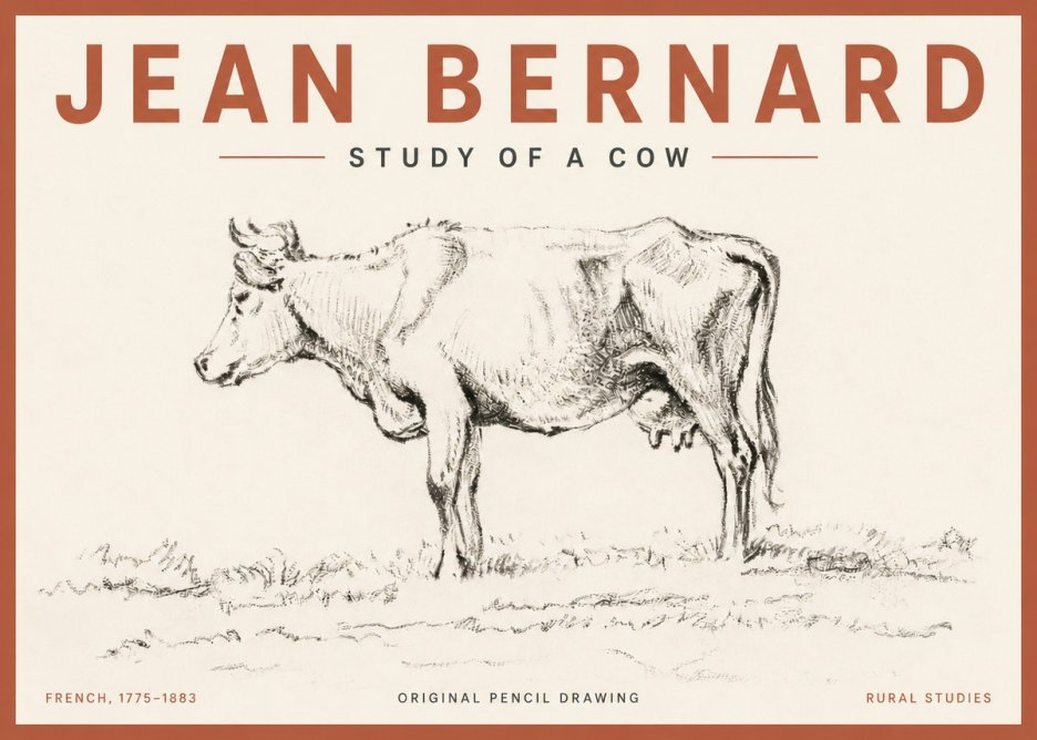 Jean Bernard Study of a Cow III No6 - Affiche