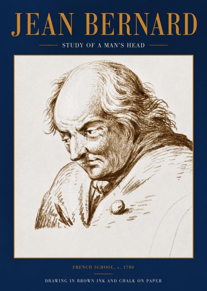 Jean Bernard Study of a Man's Head No3 - Affiche