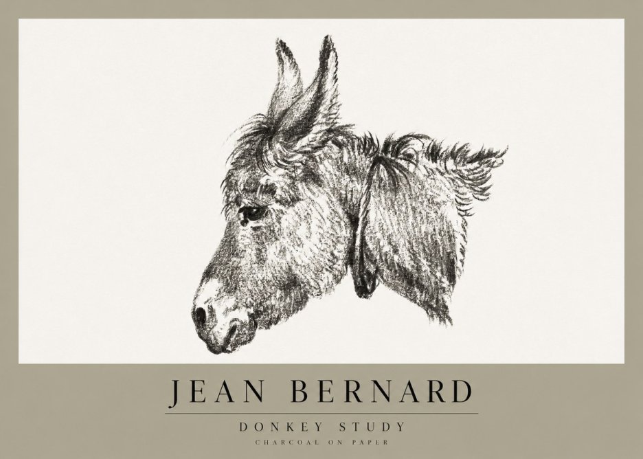Jean Bernard Donkey Study III No1 - Affiche