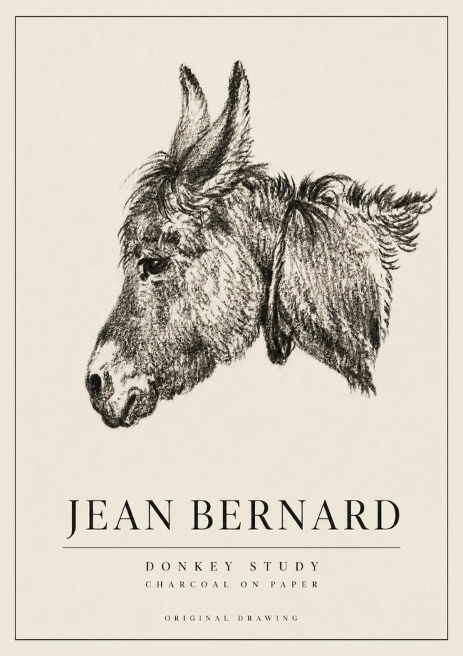 Jean Bernard Donkey Study III No3 - Affiche