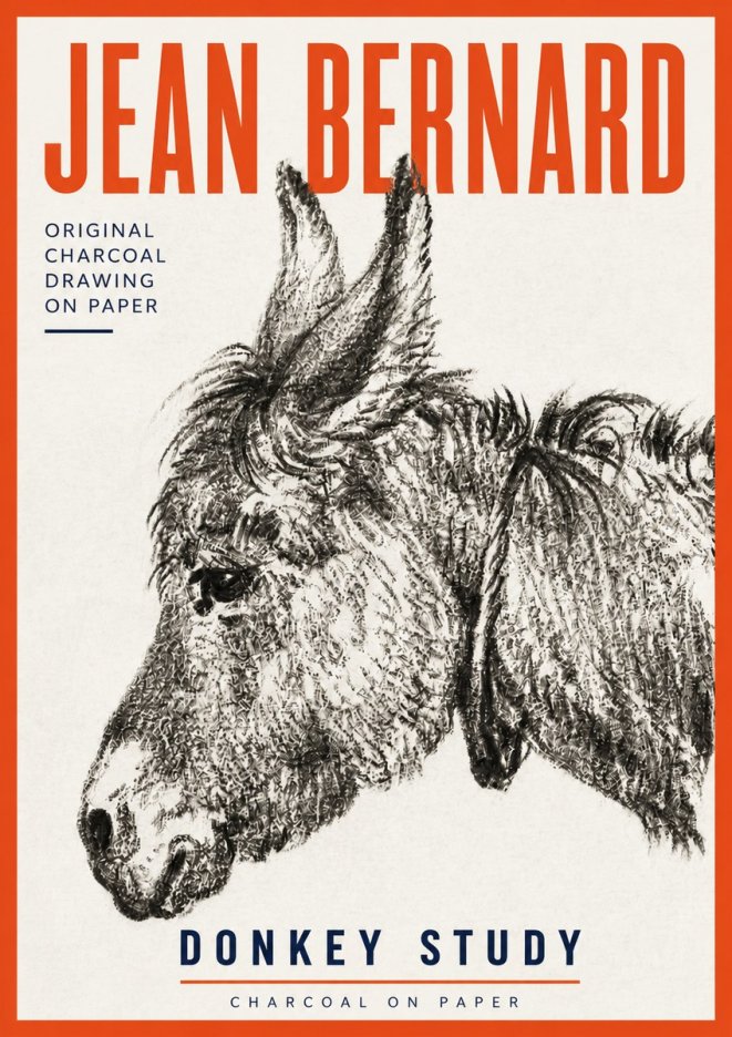 Jean Bernard Donkey Study III No4 - Affiche