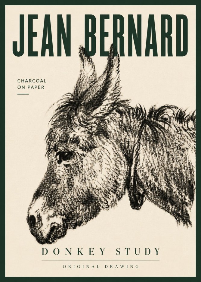 Jean Bernard Donkey Study III No6 - Affiche